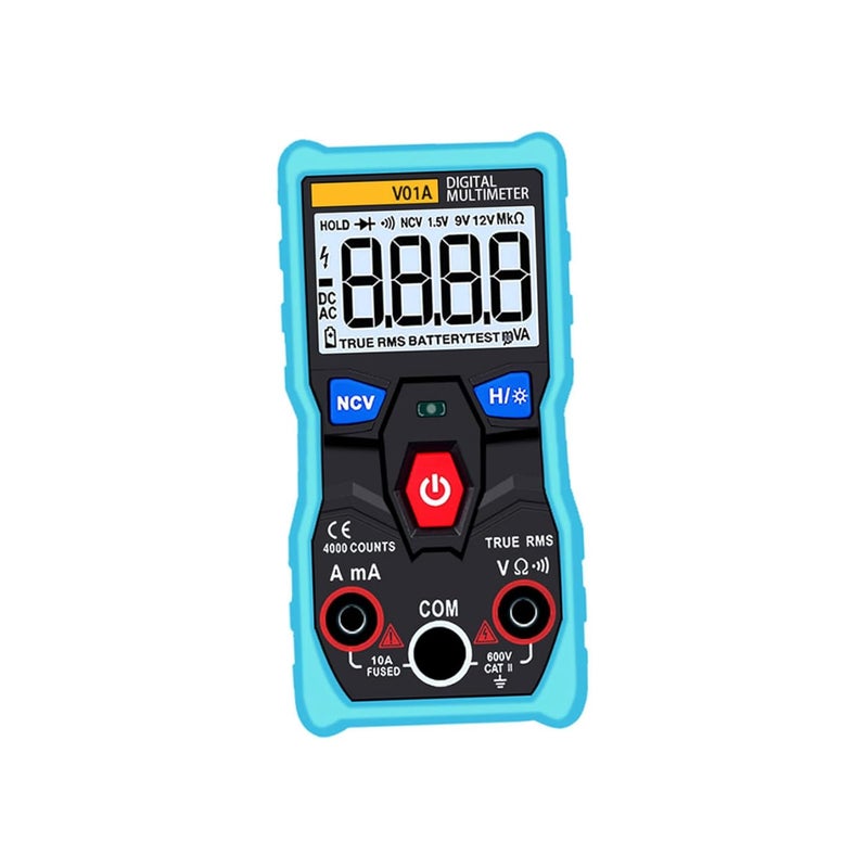 Uonlytech High Accuracy Digital Multimeter Voltmeter with Crocodile Clips Auto-ranging Ampere Capacitance Resistance Tester Lightweight Portable Electrical Measurement Tool Blue - Image 1