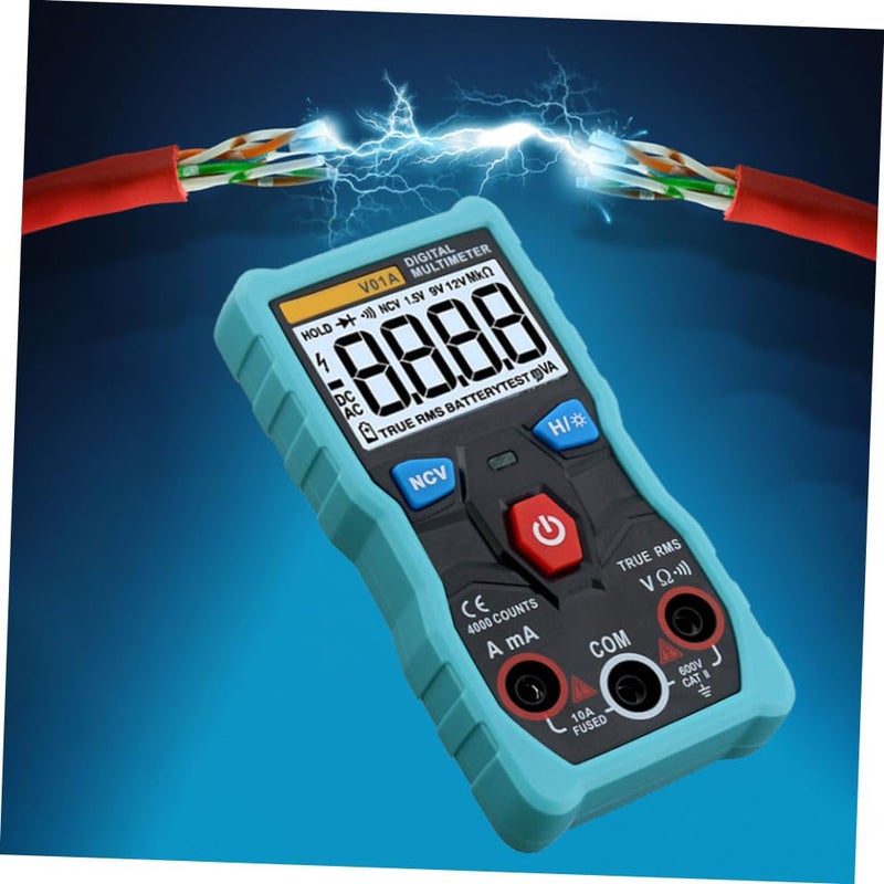 Uonlytech High Accuracy Digital Multimeter Voltmeter with Crocodile Clips Auto-ranging Ampere Capacitance Resistance Tester Lightweight Portable Electrical Measurement Tool Blue - Image 5