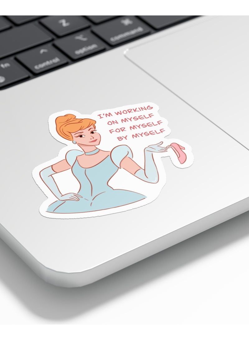 Boomah Accessories 1-Piece Creative Self Love Girl Power Waterproof Vinyl Stickers, Cinderella, for Laptop , Mobile , Mug , Skateboard , Guitar for kids, adult , girls, nursery 8x6cm - Image 1