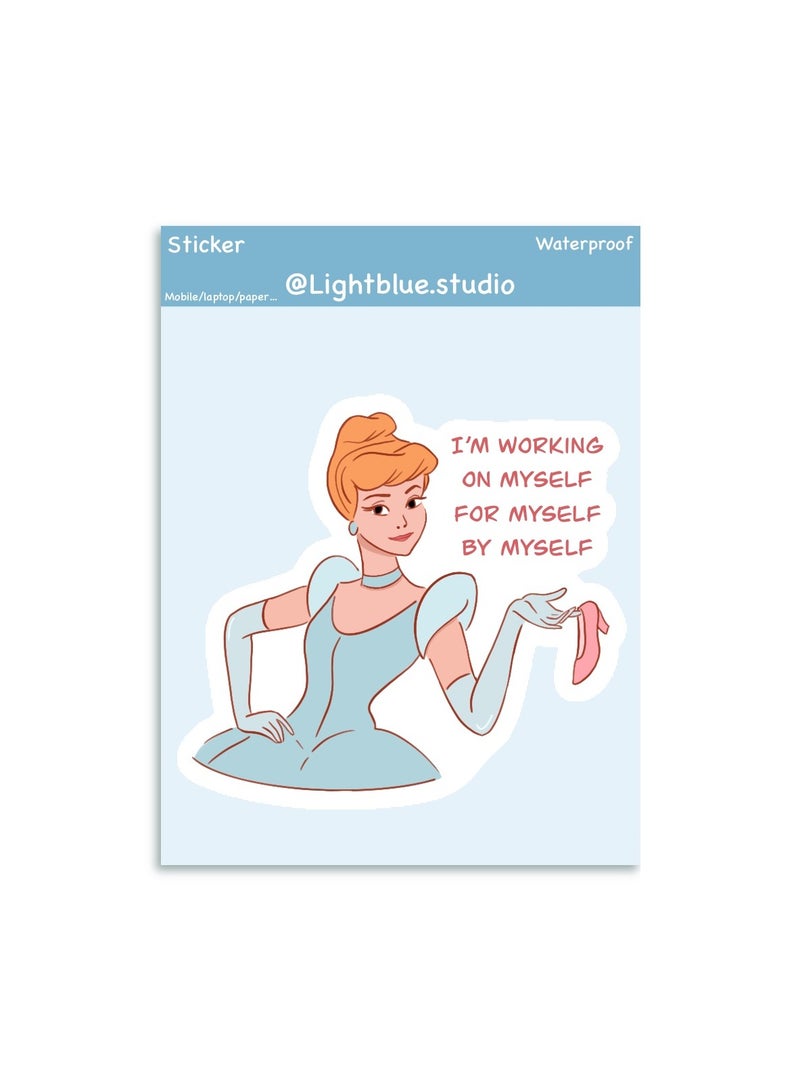 Boomah Accessories 1-Piece Creative Self Love Girl Power Waterproof Vinyl Stickers, Cinderella, for Laptop , Mobile , Mug , Skateboard , Guitar for kids, adult , girls, nursery 8x6cm - Image 2