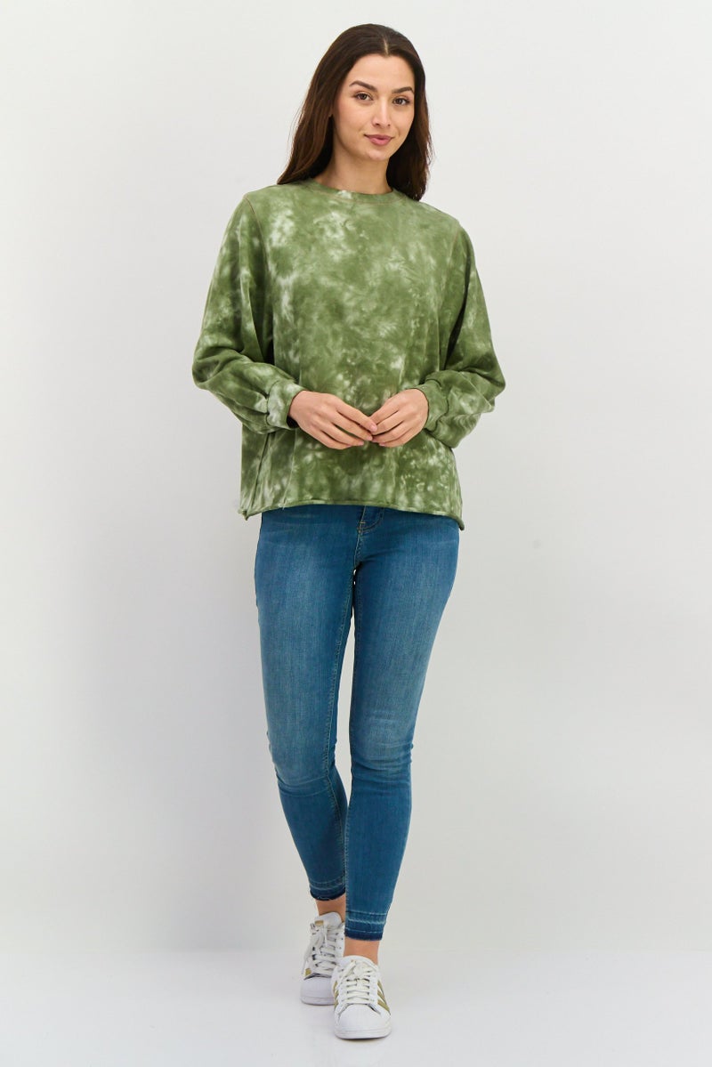 Levi's Women Crew Neck Long Sleeves Tie Dye Sweatshirt, Multicolor - Image 3