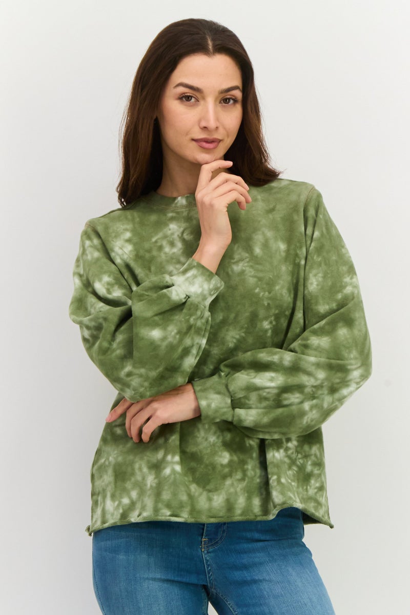 Levi's Women Crew Neck Long Sleeves Tie Dye Sweatshirt, Multicolor - Image 1