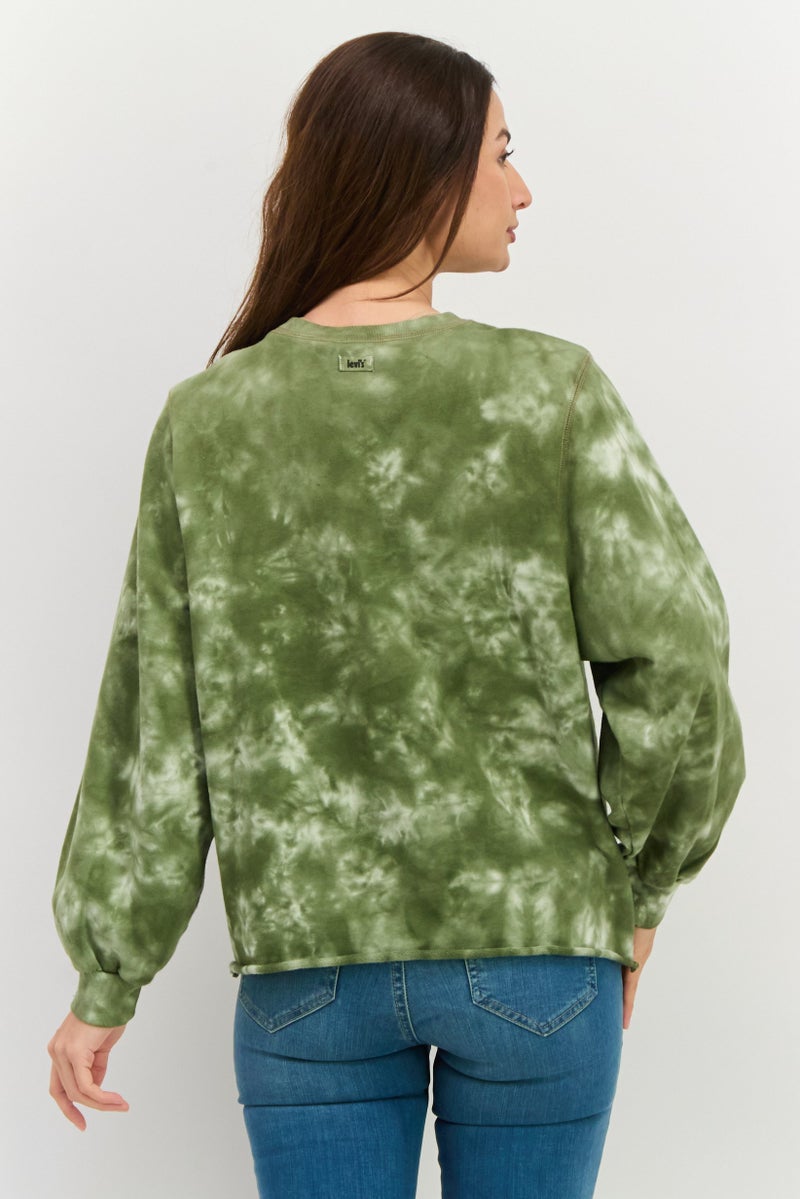 Levi's Women Crew Neck Long Sleeves Tie Dye Sweatshirt, Multicolor - Image 4