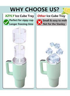 XiuWoo Ice Cube Tray for Stanley Cup – Silicone Ice Mold with Lid & Bin for 30oz & 40oz Stanley Tumblers, Easy Release Ice Maker for Drinks and Juice  - Image 3
