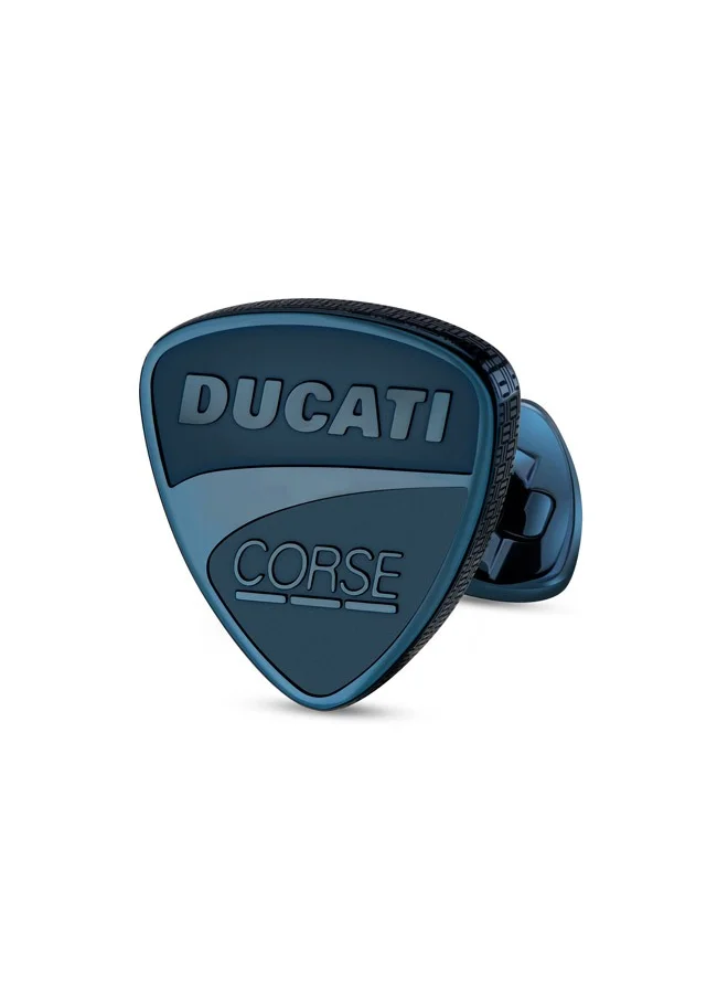 Ducati Corse Scudetto Silver and Blue Cufflinks For Men