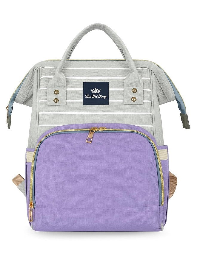 Baby Diaper Bags for Mothers, Maternity Travelling Backpacks for Newborn Baby, Large Capacity Stylish Water Resistant Hospital Bag with Multi Compartments (Baby Purple) - Image 1