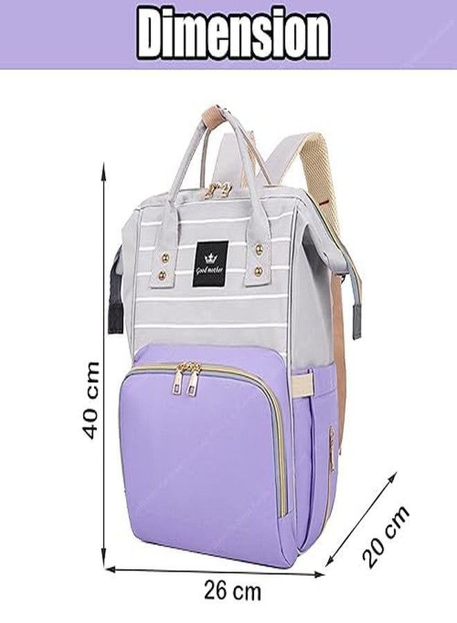 Baby Diaper Bags for Mothers, Maternity Travelling Backpacks for Newborn Baby, Large Capacity Stylish Water Resistant Hospital Bag with Multi Compartments (Baby Purple) - Image 3