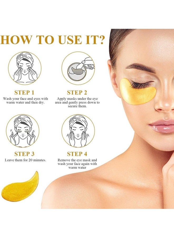 TADRUP 24k Gold Under Eye Patches for Dark Circles Pack of 60 | Hydrogel Eye Patch Mask with Collagen for Relaxing Eyes, Reducing Puffiness & Wrinkles (60 PCS) - Image 4