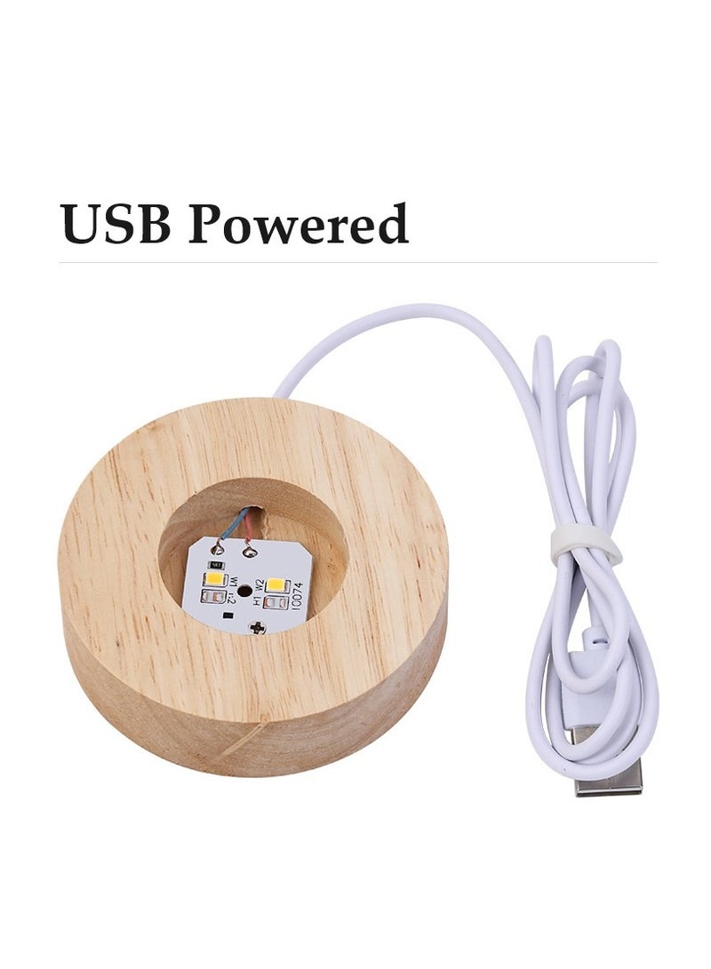 Bluejw 3D Crystal Ball Night Light Clear Galaxy Led Light With Wooden Base Glass Ball Ornaments Nightlight Decolamp With Touch Switch Led Light Decorative Lamp Gifts For Home Desktop Decor - Image 2