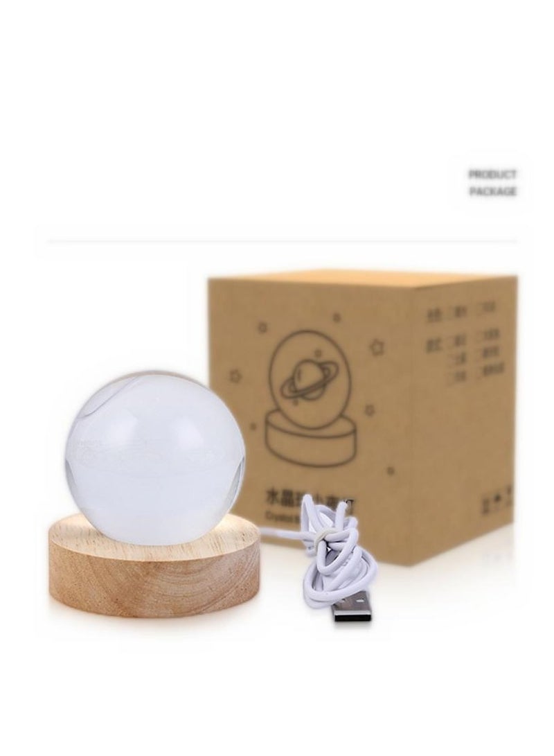 Bluejw 3D Crystal Ball Night Light Clear Galaxy Led Light With Wooden Base Glass Ball Ornaments Nightlight Decolamp With Touch Switch Led Light Decorative Lamp Gifts For Home Desktop Decor - Image 3