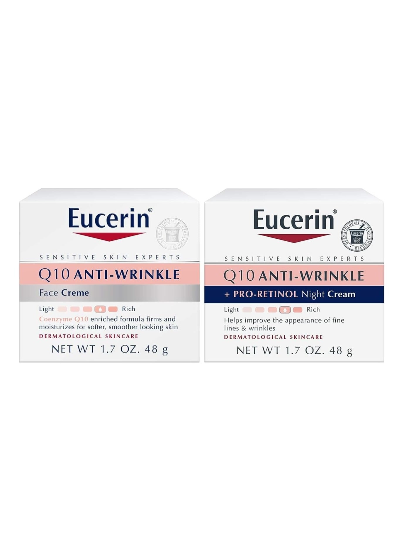 Eucerin Q10 Anti Wrinkle Face Cream Set Day Cream And Night Cream For Face With Vitamin E Pack Of 2