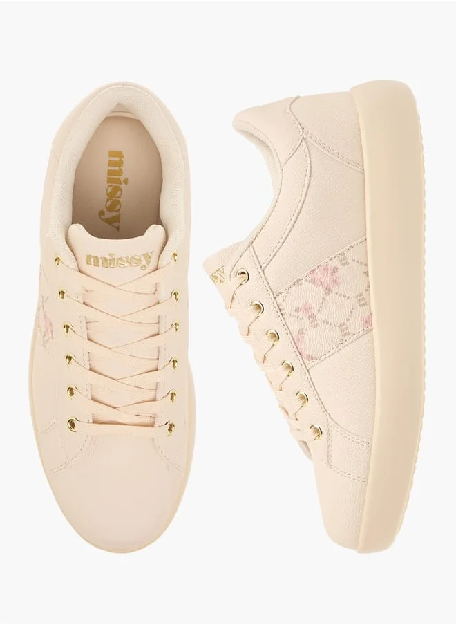 MISSY Women Missy Floral Print Lace-Up Sneakers