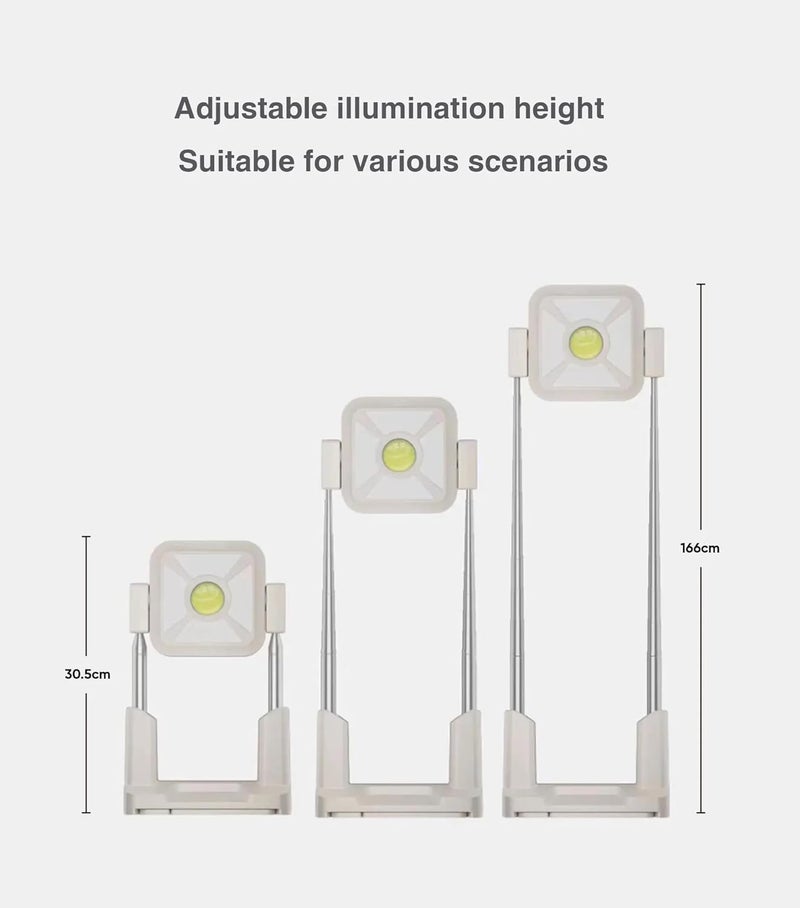 MIXEN 100W COB Rechargeable Work Light 10000LM Cordless LED Work Lights Waterproof Portable Flood Light with Stand for Outdoor Camping Garage Car Repairing Workshop Job Site Lighting - Image 3