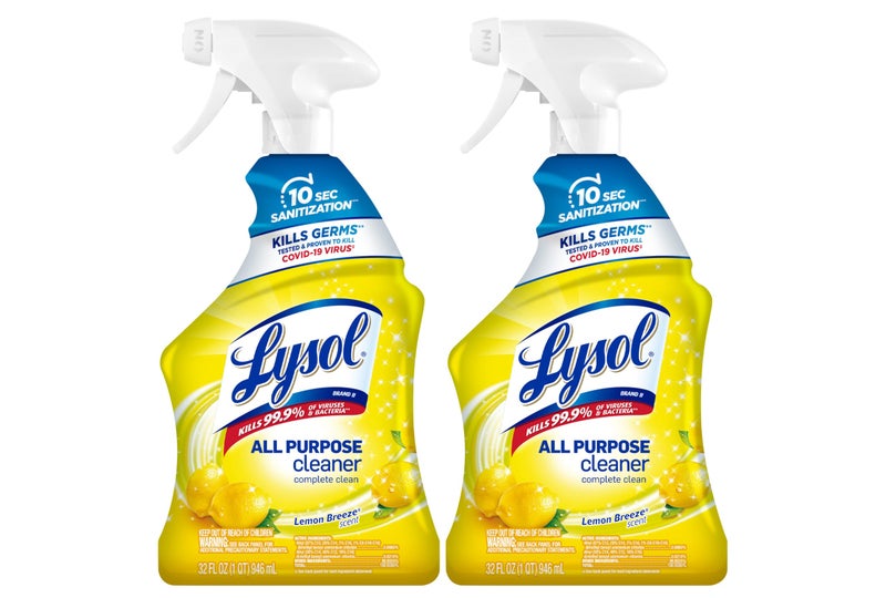 LYSOL All-Purpose Cleaner, Sanitizing and Disinfecting Spray, To Clean and Deodorize, Lemon Breeze Scent, 32oz, Pack of 2 - Image 1