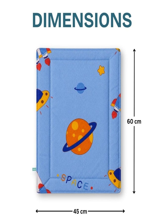ZIKKU Waterproof Baby Changing Mat Cotton Baby Dry Sheet Reusable Leakproof Diaper Changing Mat for Newborn 60x45 cm (Blue) - Image 2