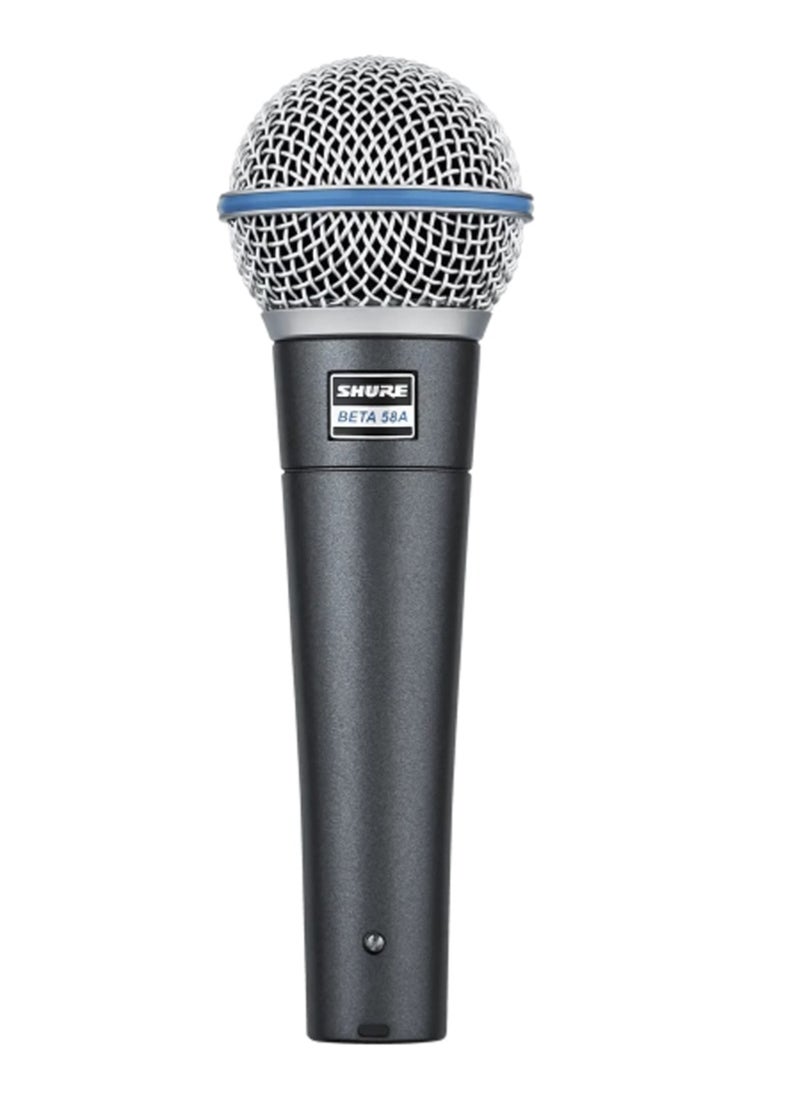 Shure - Vocal Microphones - Single-element supercardioid dynamic microphone for stage and studio use, includes A25D adjustable stand adapter, 5/8 to 3/8 inch Euro thread adapter and storage bag Beta 58A Silver - Image 1