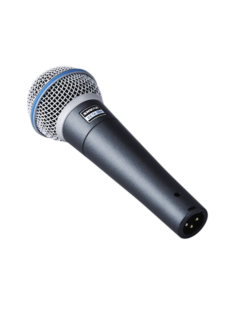 Shure - Vocal Microphones - Single-element supercardioid dynamic microphone for stage and studio use, includes A25D adjustable stand adapter, 5/8 to 3/8 inch Euro thread adapter and storage bag Beta 58A Silver - Image 1