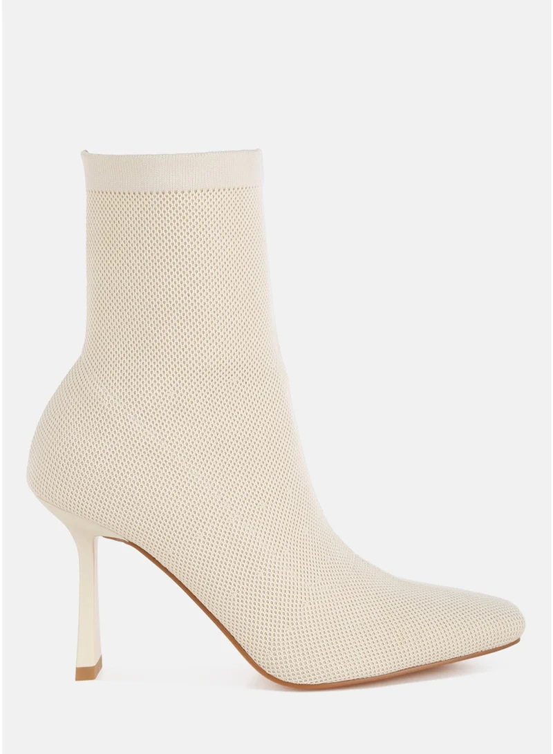 London Rag Women's Knitted Sock Boots in Off White