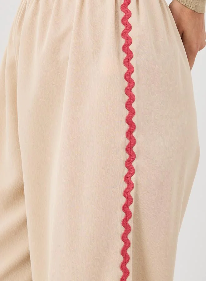 Take Two Take Two Side Wave Weave Tape Elasticated Waistband Pants