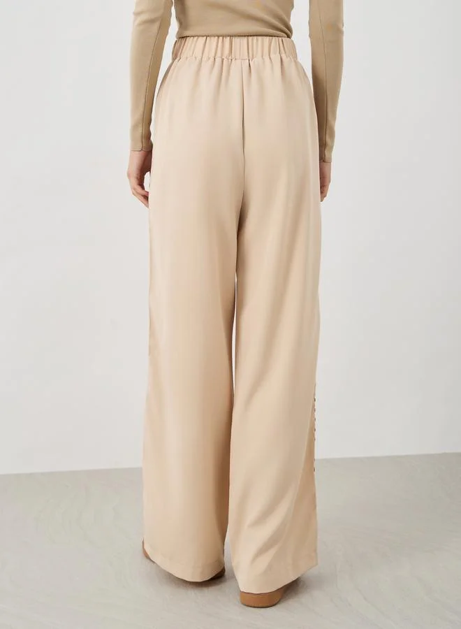 Take Two Take Two Side Wave Weave Tape Elasticated Waistband Pants