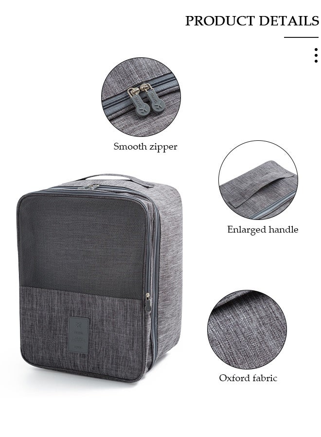 DUNISO Shoe Bags for Travel Holds 3 Pair of Shoes Storage Organizer Travel Bag for Packing Travel Essentials for Flying Carry on Luggage Travel Accessories Grey - Image 4