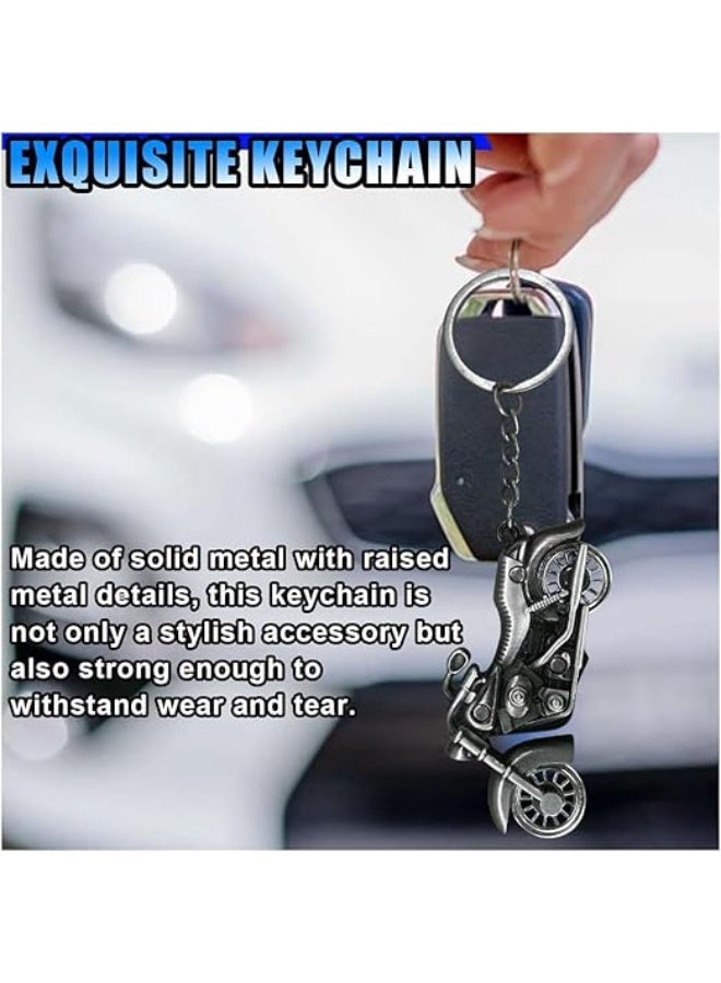 ماي سوق - ميدالية مفاتيح دراجة نارية كلاسيكية - طلاء فضي عتيق (أنتيك) - Image 5