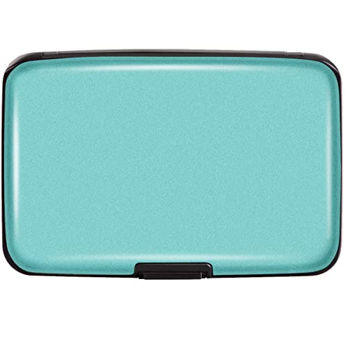 Coco Rossi Mini Credit Card Holder for Women,RFID Blocking Slim Hard Card Case ID Case Travel Wallet, Mint Green - Image 1