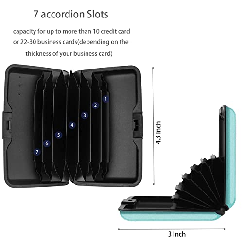 Coco Rossi Mini Credit Card Holder for Women,RFID Blocking Slim Hard Card Case ID Case Travel Wallet, Mint Green - Image 4