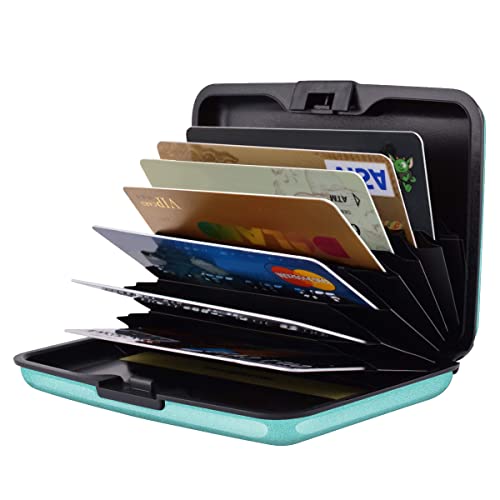Coco Rossi Mini Credit Card Holder for Women,RFID Blocking Slim Hard Card Case ID Case Travel Wallet, Mint Green - Image 3