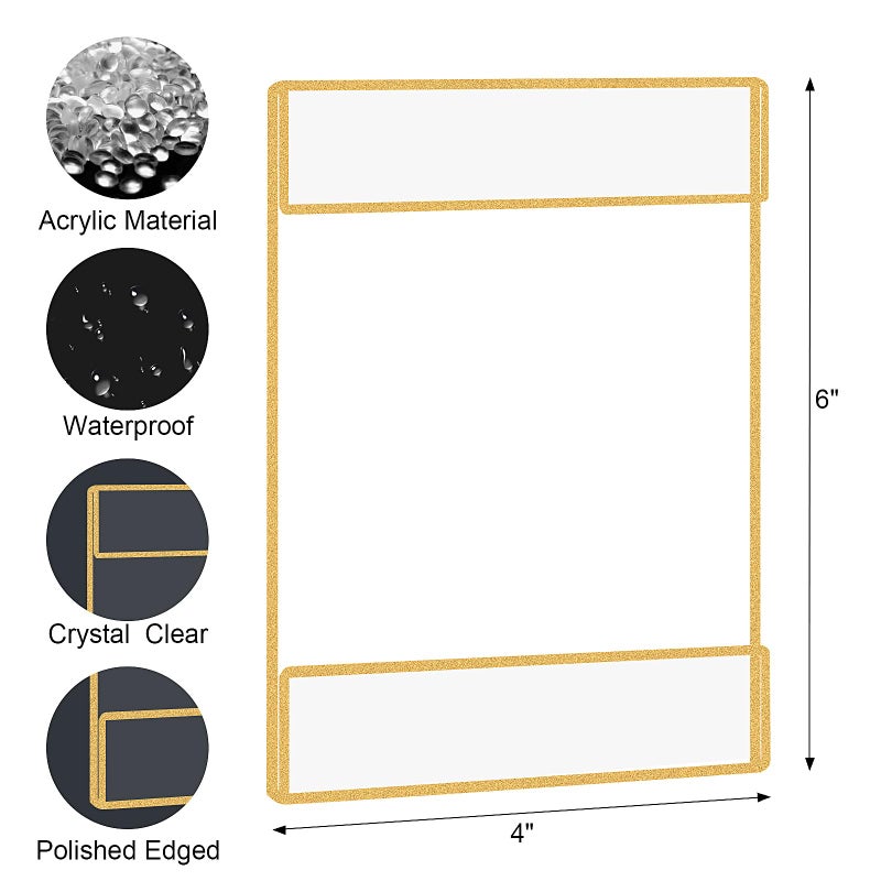 Bolidery Acrylic Picture Frames 4x6 Set of 6,Gold Photo Frames Collage Wall Decor,No Drilling 4x6 Floating Hanging Picture Frames for Home, School, Office - Gold Color - Image 4