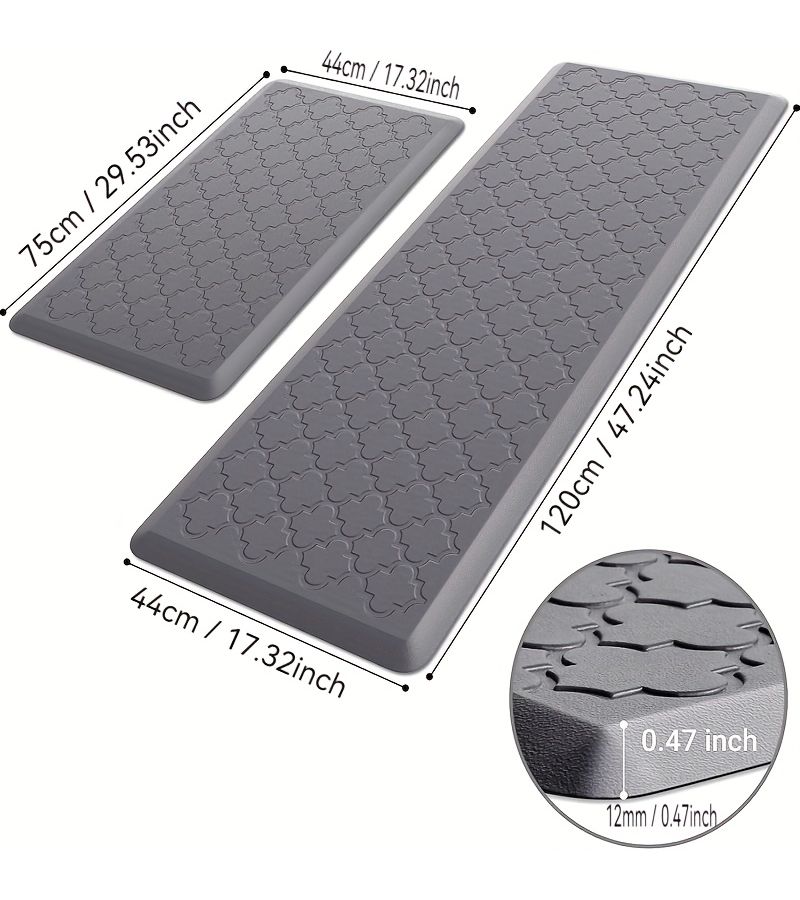 Brown 120cm Ergonomic Kitchen Mat Non Slip Soft Foam Cushion Durable Easy Clean - Image 3