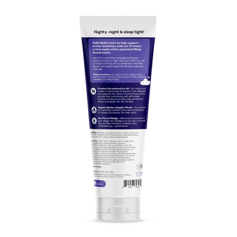 Hello Bello Premium Baby Lotion I Vegan and Cruelty Free Moisturizing, Non-Greasy Lotion for Babies and Kids I Sleep Sweet Scent I 8.5 FL Oz (Pack of 1) - Image 2