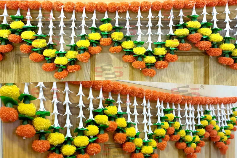 S2S Artificial Lilly Flowers I Heavy Door Hanging Toran I Bandhanwar For All Festivals Decoration (Length- 40 Inch), Multicolour - Image 3