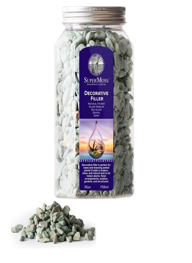 SuperMoss (24323) Decorative Gravel - Natural Pebbles for Indoor Plants, Succulents & Terrariums, 25oz Jar, Green - Image 1