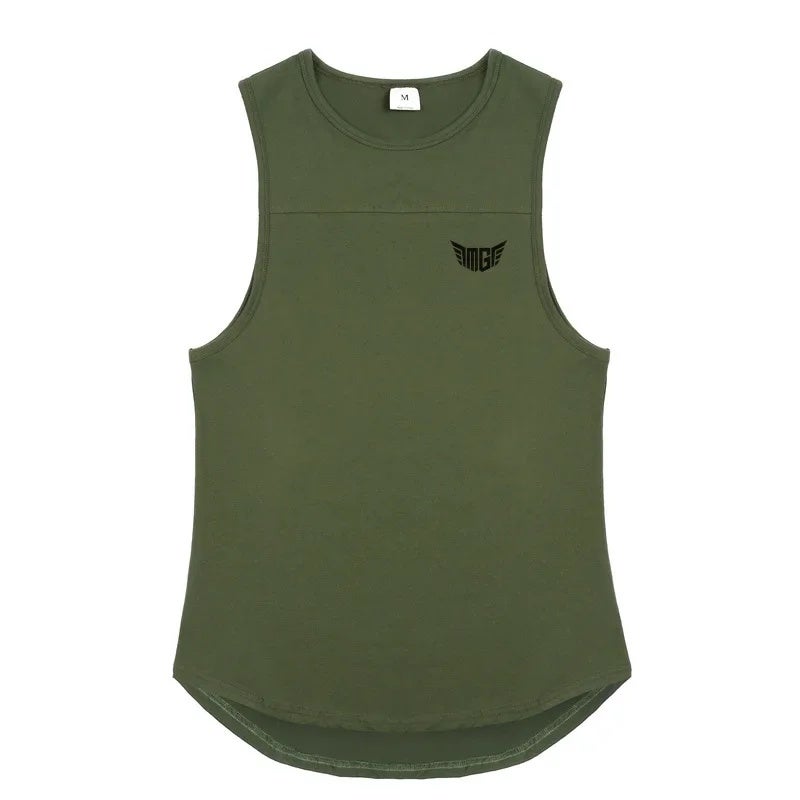 GYM Fitness Sleeveless Vest Summer Sweat Absorbent Breathable Base Shirt Loose Cotton Crewneck Waistcoat Foreign Trade - Image 5