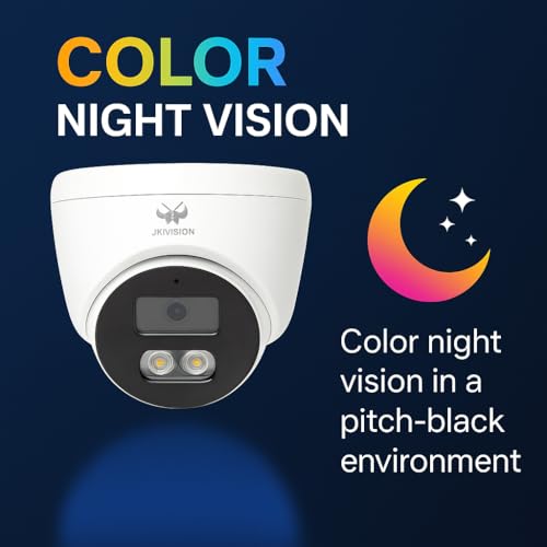 JK Vision 2.4MP ColorVu CCTV Camera System for Home, Office, School (1 Bullet, 1 Dome, 500 GB Hard Disk, 4 Channel Power Supply, DVR, 90Mtr Cable, BNC/DC) - Image 3