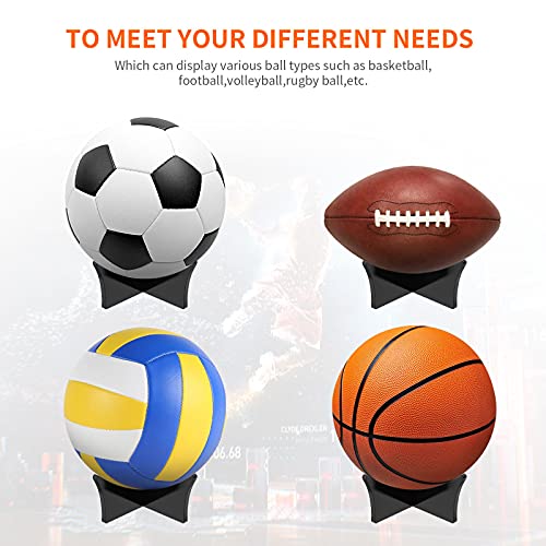 CANIPHA Acrylic Ball Display Stand for Football, Basketball, Soccer, Rugby, Volleyball Sports Ball Storage Rack & Trophy Autograph Memorabilia Display Cases (Black, 6 Pcs) - Image 5