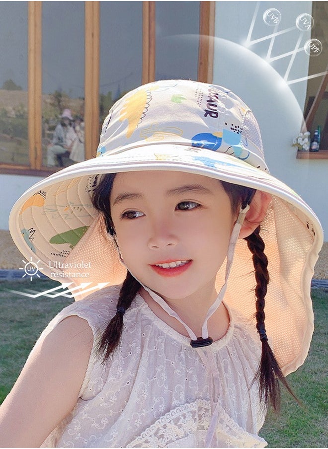DUNISO Kids Sun Hat UPF 50+ Sun Protection Cap, Wide Brim Beach Hats with Mesh and Adjustable Chin Strap Cartoon Sun Hat for Boys Girls  - Image 1