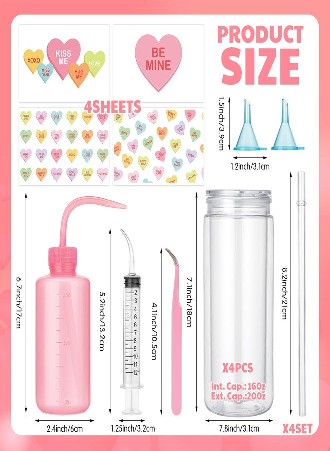 مينبلان مجموعة أدوات صنع أكواب كرة الثلج لعيد الحب من مينبلان، 4 قطع، ألوان حلوى، أغطية أكواب على شكل قلوب محببة بتقنية الأشعة فوق البنفسجية، علبة مزدوجة الجدار سعة 16 أونصة، 7 ألوان، زجاجة ضغط لامعة، مكشطة، مصباح يدوي، قمع - Image 2