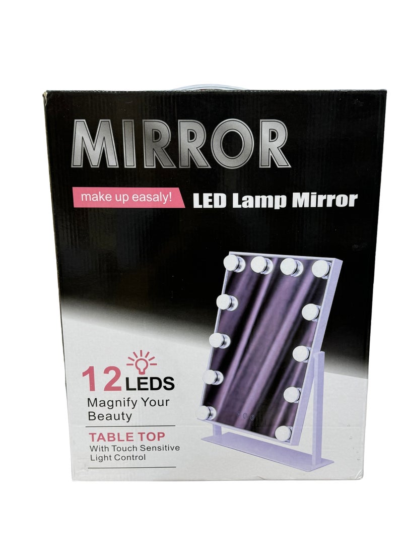 مرآة بها 12 مصباح LED مع تحكم في الضوء عن طريق اللمس - Image 5