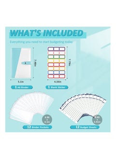 KASTWAVE Budget Binder Cash Envelopes Money Organizer A6 Stitching PU Leather with Zipper Sheets, 12pcs for Saving Money  - Image 2