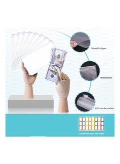KASTWAVE Budget Binder Cash Envelopes Money Organizer A6 Stitching PU Leather with Zipper Sheets, 12pcs for Saving Money  - Image 4