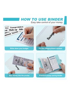KASTWAVE Budget Binder Cash Envelopes Money Organizer A6 Stitching PU Leather with Zipper Sheets, 12pcs for Saving Money  - Image 5