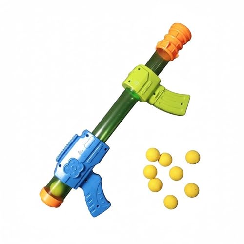 Crackles Foam Ball Blaster Toy Gun | Air-Powered Soft Bullet Shooter with 8 Foam Balls | Safe Pump Action Toy Gun for Kids 6+ | Outdoor Fun Games, Birthday Gift for Boys & Girls - Multi Color - Image 1