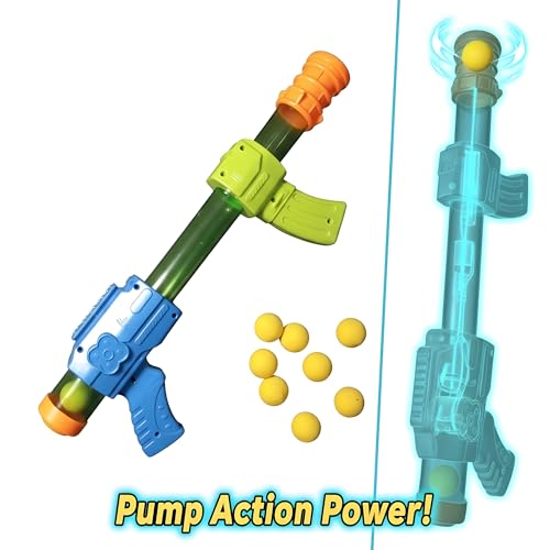 Crackles Foam Ball Blaster Toy Gun | Air-Powered Soft Bullet Shooter with 8 Foam Balls | Safe Pump Action Toy Gun for Kids 6+ | Outdoor Fun Games, Birthday Gift for Boys & Girls - Multi Color - Image 3