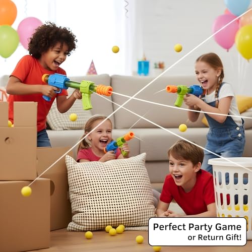 Crackles Foam Ball Blaster Toy Gun | Air-Powered Soft Bullet Shooter with 8 Foam Balls | Safe Pump Action Toy Gun for Kids 6+ | Outdoor Fun Games, Birthday Gift for Boys & Girls - Multi Color - Image 5
