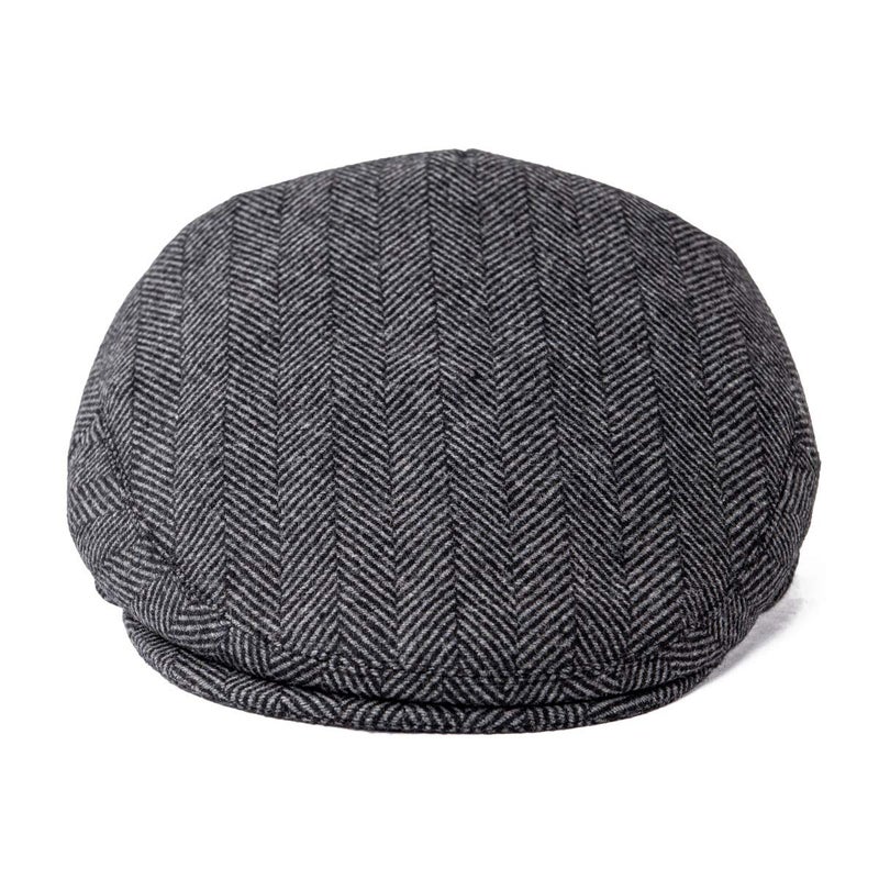 FEINION Men's Wool Tweed Newsboy Ivy Cap Gatsby Golf Flat Hat (Herringbone Grey, 7 1/2) - Image 3