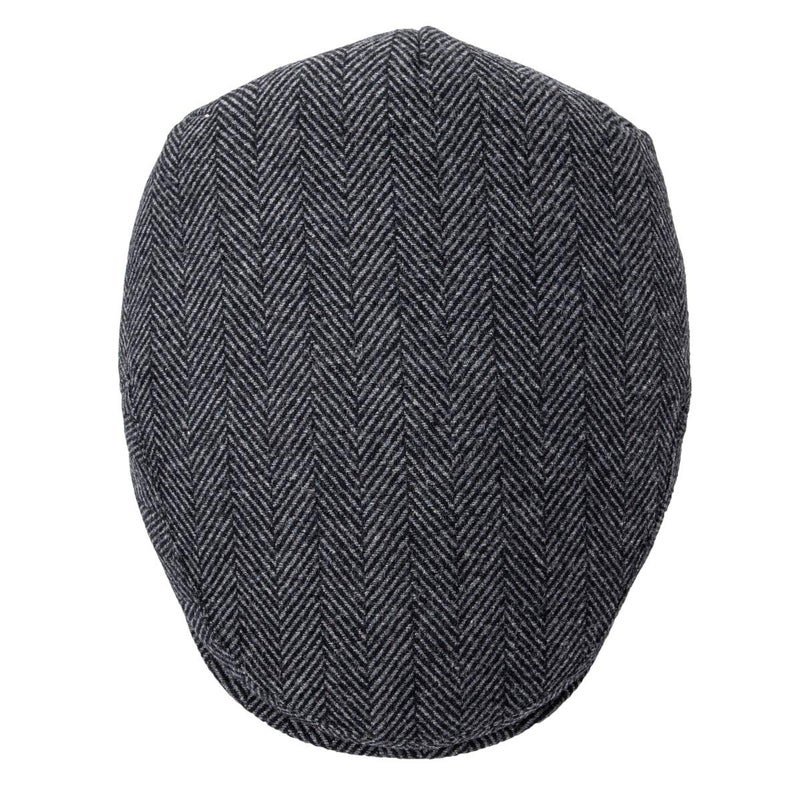 FEINION Men's Wool Tweed Newsboy Ivy Cap Gatsby Golf Flat Hat (Herringbone Grey, 7 1/2) - Image 5