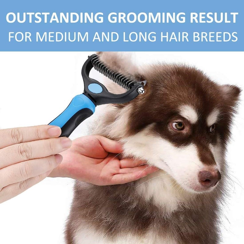 BROCCOLIN Pet Grooming Brush for Dogs & Cats - Double-Sided Dematting & Deshedding Tool for Undercoat, Shedding, Tangles, Mats & Hairballs - Gentle, Safe Grooming Comb for Short & Long Haired Pets - Image 5
