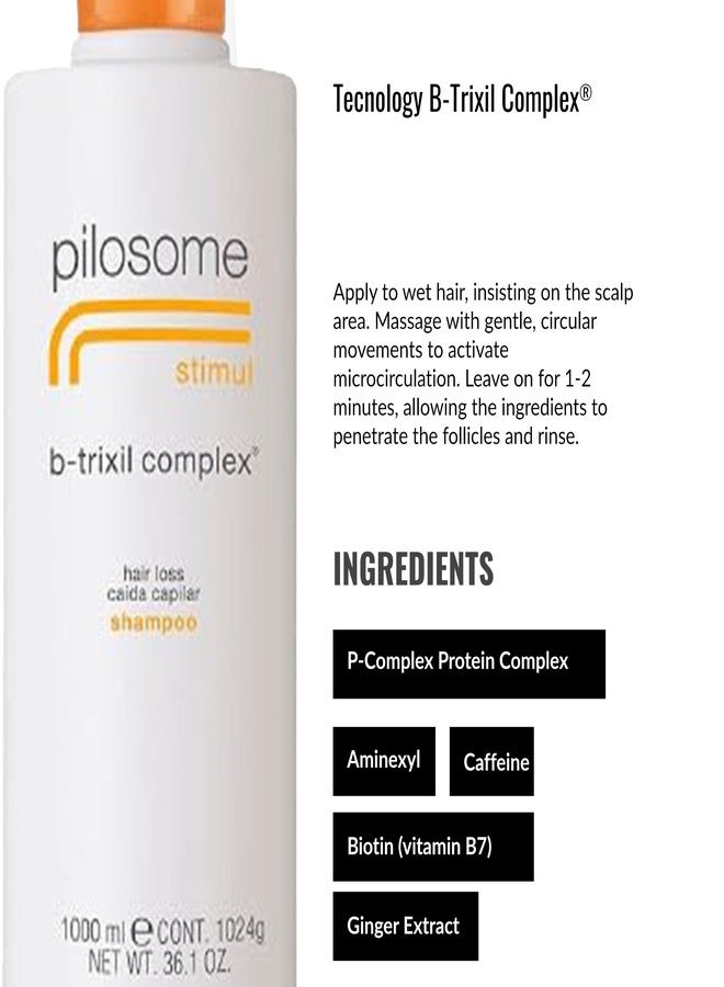 Lendan - Gentle Specific Shampoo - Pilosome Stimul B-Trixil Complex - 1000 ml - Removes Excess Sebum - Helps Improve the Appearance of Thin and Weakened Hair - Soft and Silky Finish - Image 4